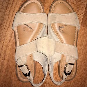 Suede flat sandals